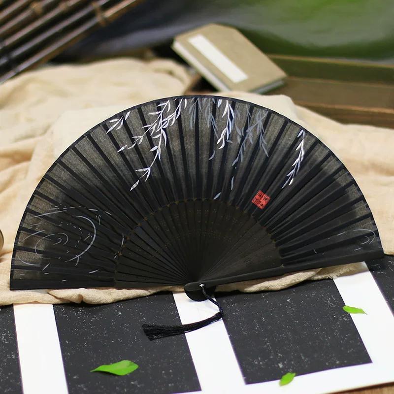 Chinese Style Han Costume 6-Inch Small Fan Folding Fan Fairy Chinese Ancient Style Women's High-Looking Summer New Chinese Style Folding Fan