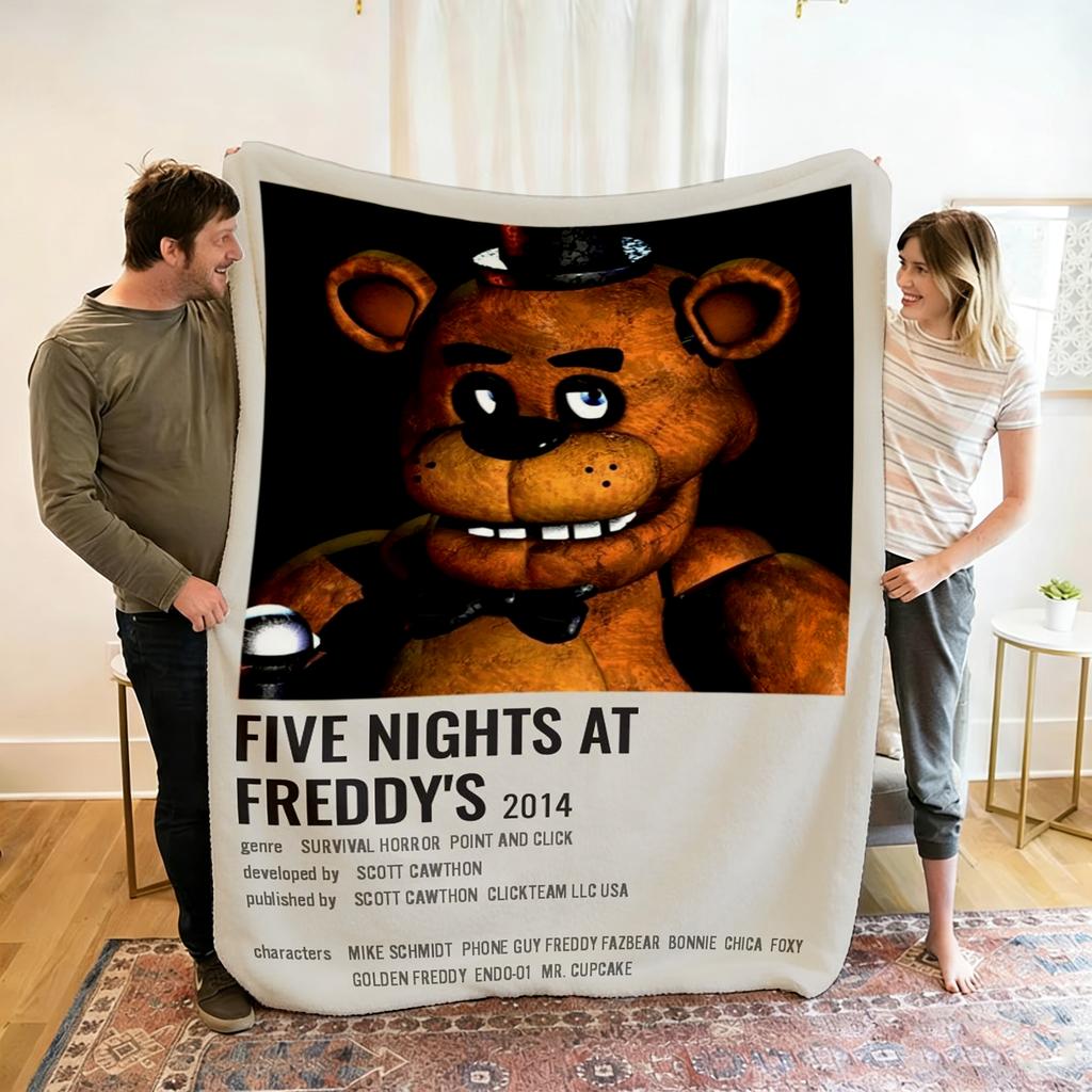 Fnaf Five-nights-At-Freddys Children Warm Soft Anime Blankets for Sofa Bed Cover Blanket Suitable for Birthday Souvenir Gifts