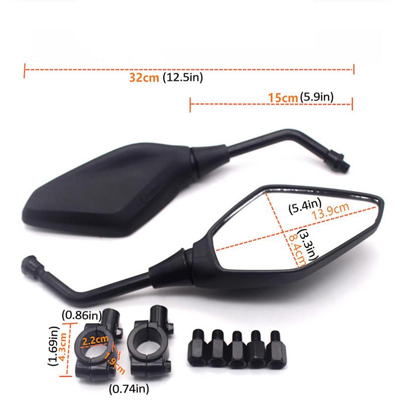 Motorcycle Side Mirrors 2 Pcs Safety Rear View Mirror 360 Degree Rotation Motorbike Mirror Heavy Duty Clear Vision Rear View