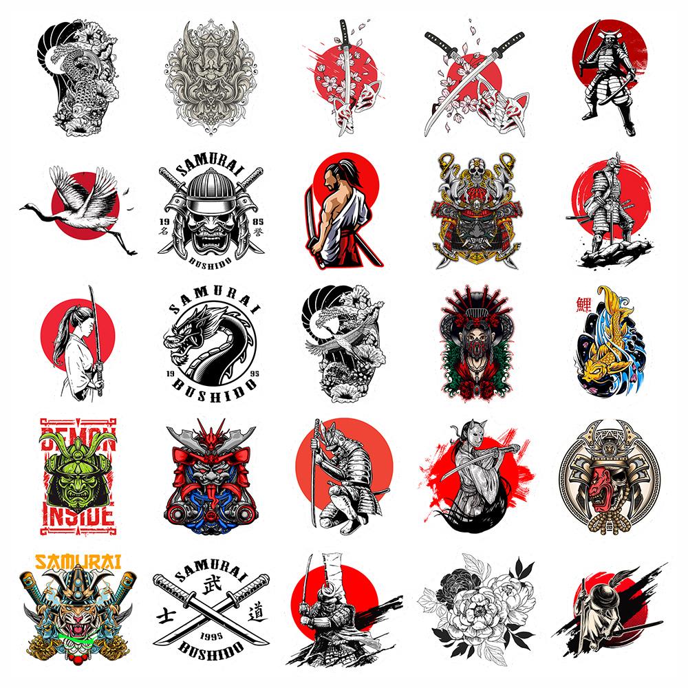 102550 Stück Japanische Samurai PVC Wasserdichte Aufkleber Laptop Gepäck Wasserbecher Handyhülle Gitarre Kühlschrank Auto Motorrad