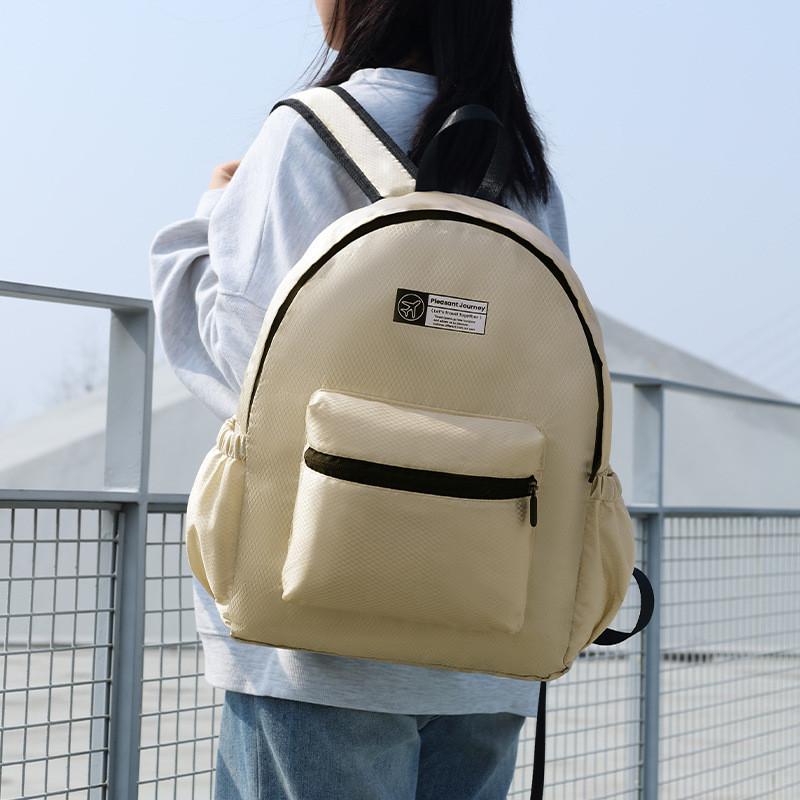 Lightweight Monochrome Simple Leisure Foldable Backpack For Hiking And Sports