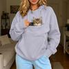 Women's Color Hooded Sweatshirt Loose Fit Long Sleeve Pullover for Couples