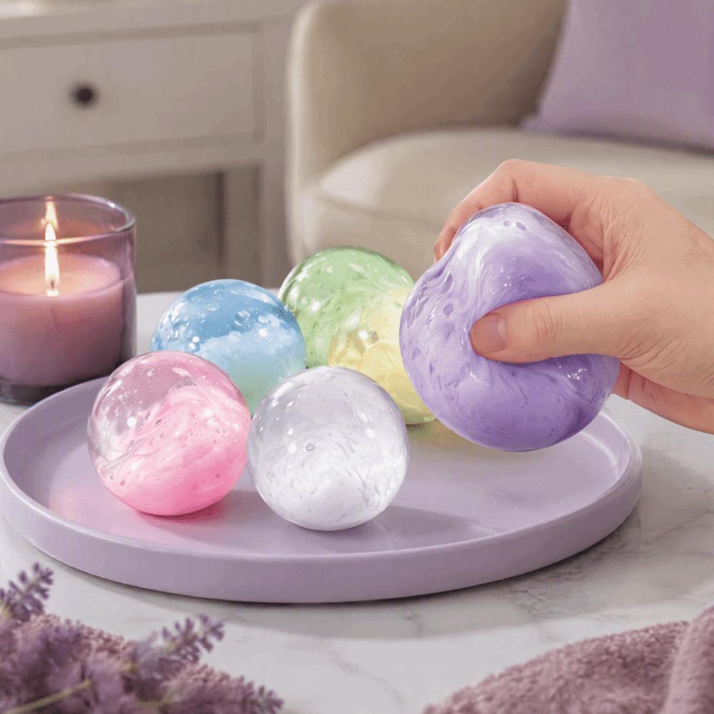 Transparent Crystal Ball Squeeze Toy Colorful Sensory Fidget Toy Slow Rising Ball Children Gifts