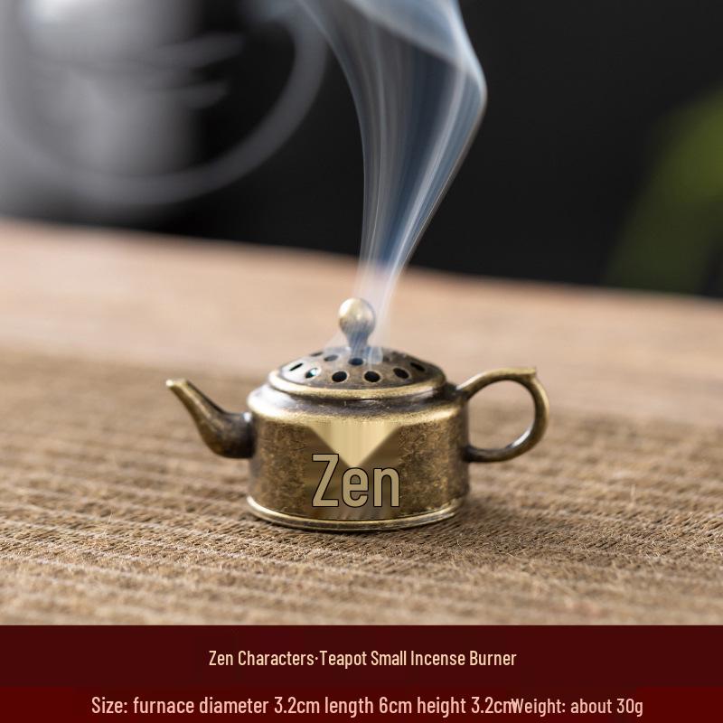 Auspicious Cloud Mini Copper Incense Burner for Indoor Aromatherapy