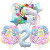 Pink Color Unicorn Aluminum Film Printing Latex Balloon Set Children'S First Birthday Arrangement Surprise Gift