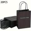 20 stuks Zwarte Papieren Cadeautassen met Handvatten, DIY Boodschappentassen, voor Bruiloft, Verjaardag, Jubileum, Feestdagen, Kerstmis, Thanksgiving