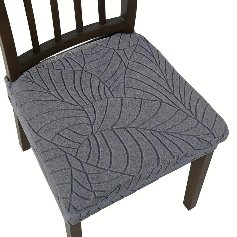 1/4Pcs Jacquard Chair Seat Covers Stretch Pure Color Chair Cover Removable Upholstered Seat Cushion Slipcover For Home Party