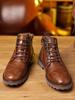 Men Boots High Quality Handmade Leather Boot Retro Side Zip Suitable for Daily Travel