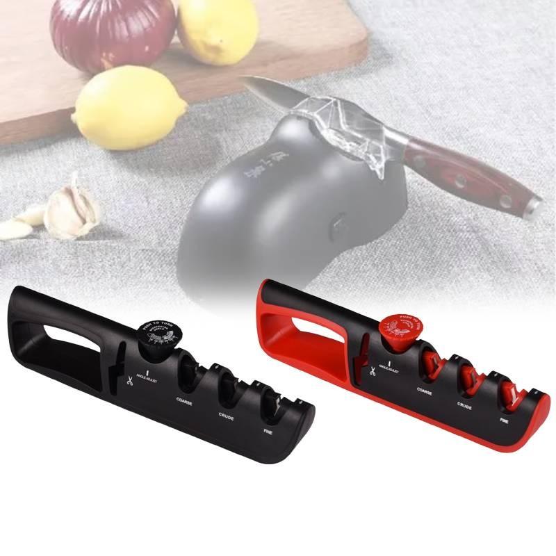 Professional 4in1 Knife Sharpener With Tungsten Steel And Ceramic Stones For Home Kitchen Use