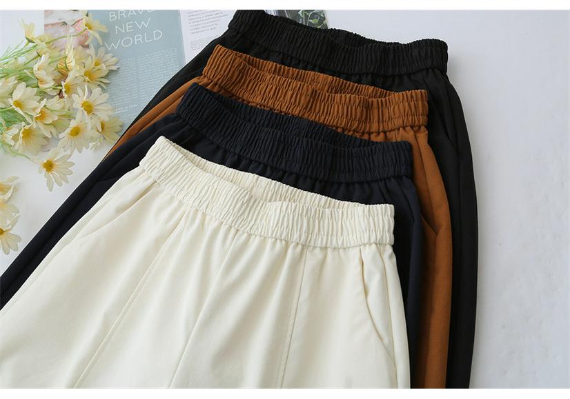 2026 Spring High Waist Plus Size Elastic Cropped Pants for Women: Slimming, Casual Banana Style