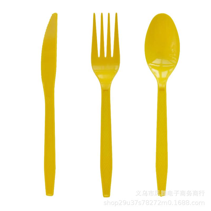 Colorful Gold Prints Colorful Plastic Knives, Forks And Spoons Dining Table Supplies Disposable Knives, Forks And Spoons Party Tableware