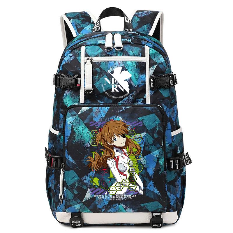 Sac à dos étudiant imprimé anime Evangelion Grande capacité Sac à dos décontracté pour garçons filles École Voyage
