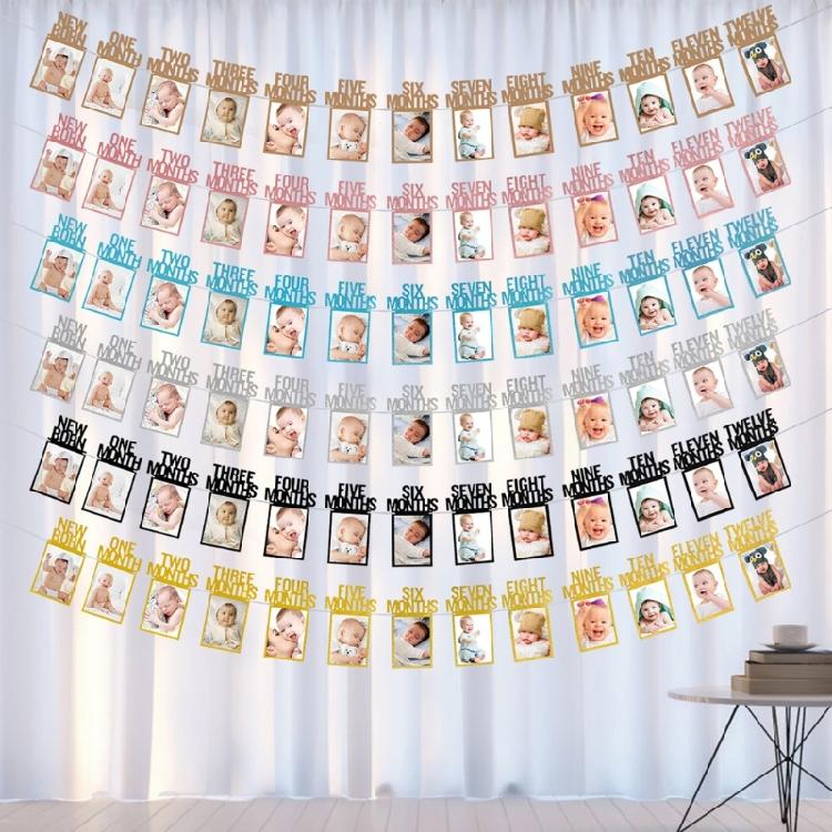 Baby FirstYear Photo Display 12Month Frame Set for Boy Girl Cherish Every Memory