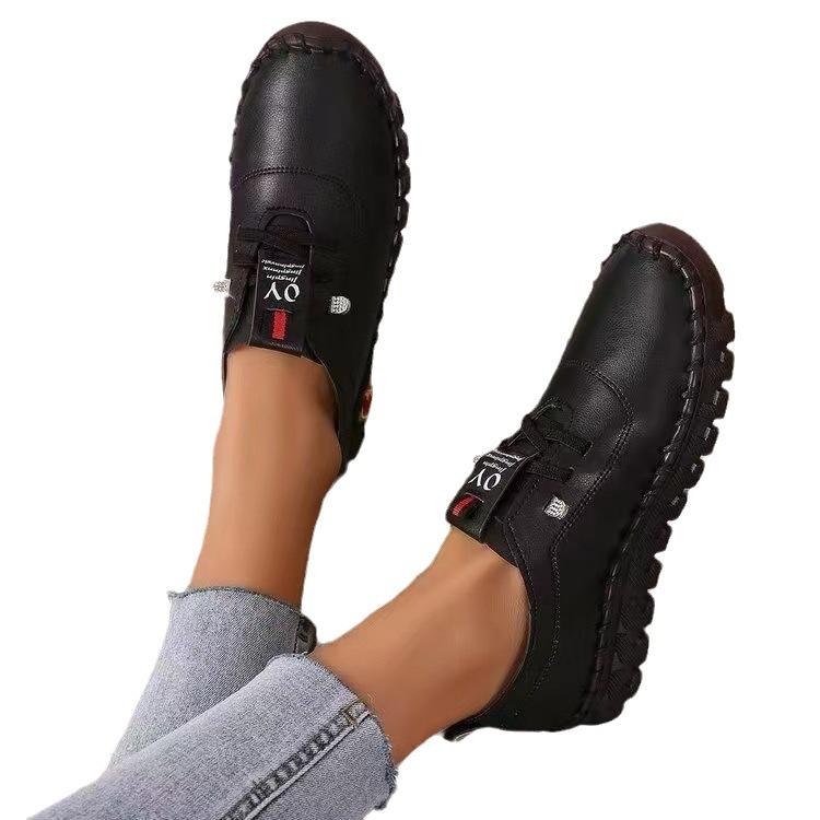 Shoes for Women Plus Size 35-43 Women Vulcanized Shoes PU Leather Casual Comfortable Soft Breathable Flat Shoes Loafers Women