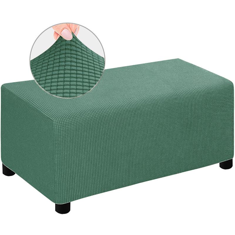 4 Sizes Jacquard Durable  Stretch Footrest Ottoman Cover Folding Storage Stool Furniture Protector Rectangle Slipcover