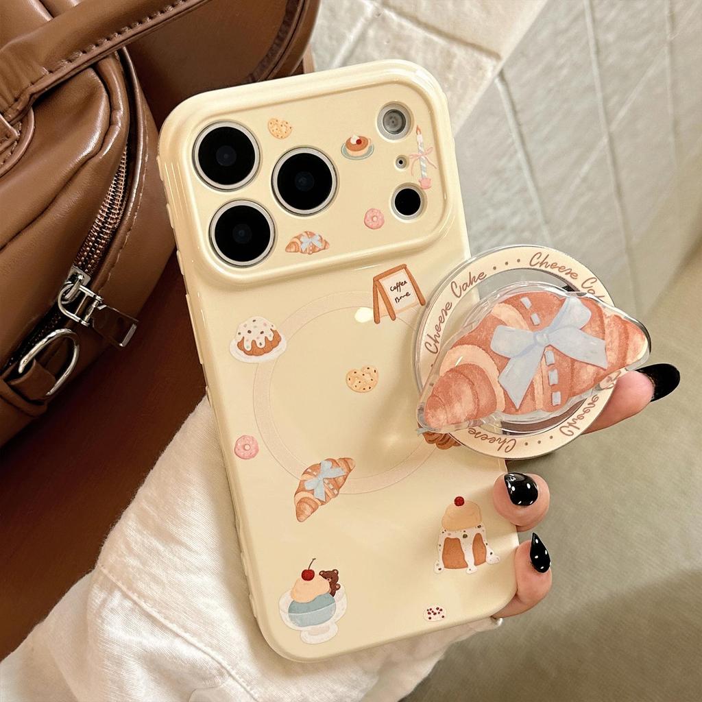 Creative Bread House Stand Phone Case for iPhone 16, iPhone 17, iPhone 17 Pro Max