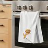 Embroidered Puppy Tea Towel Cute Towel, Corgi Dachshund Kitchen Dish Absorbent Decorative Guest Towels Quick Dry Hand for Dog Lovers Bathroom