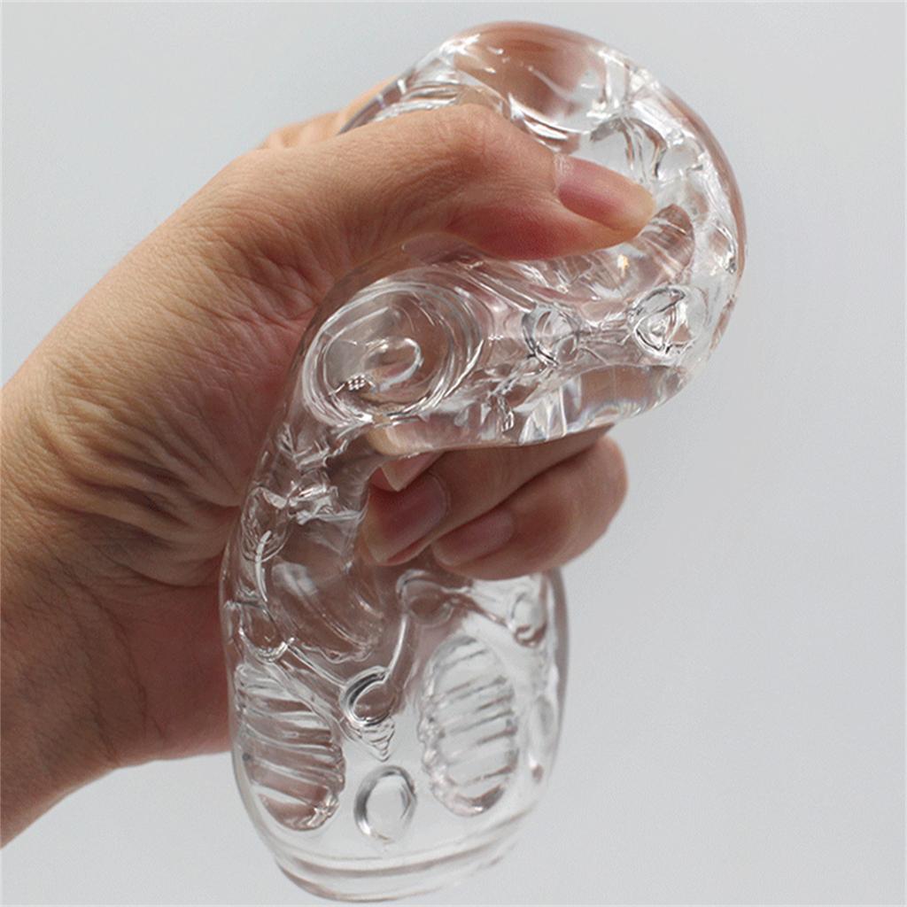 Male Masturbator Transparent Jelly Artificial Vaginas for Men Penis Exerciser Cock Enlarger Suck Sex Toys Erotic