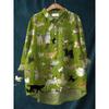 2026 Ethnic Style Plus Size Women's Retro Long Sleeve Printed Lapel Shirt