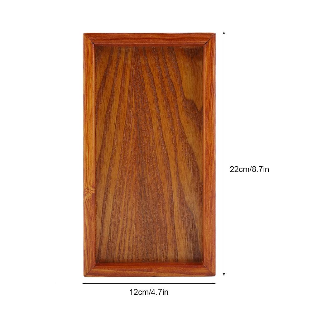 Rectangle Wooden Tea Tray Serving Table Plate Snacks Food Storage Dish for Hotel Home