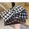 New headgear, thousand bird grid wool hair band, women's wide edge confinement headscarf, cross autumn and winter going out headband