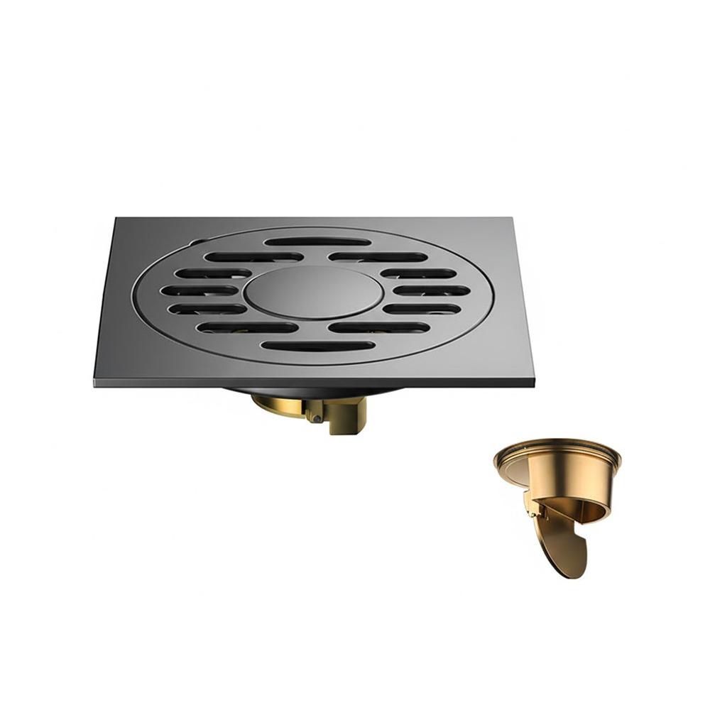 Stainless Steel Shower Floor Drain Thickened Grey Fast Drainage Floor Drain Backflow Preventer Square Drain Filter Plug