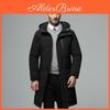 Down Mens Long Winter Jacket Over The Knee Cotton Jacket Thick Down Cotton Jacket Casual Long Jacket