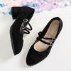 Spring and Autumn New French Medium Heel Coarse Heel Mary Jane  Shoes Fairy Wind Round Head Single Shoes Woman