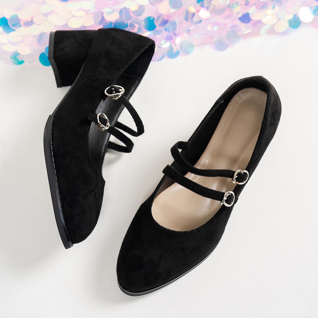 Spring and Autumn New French Medium Heel Coarse Heel Mary Jane Shoes Fairy Wind Round Head Single Shoes Woman