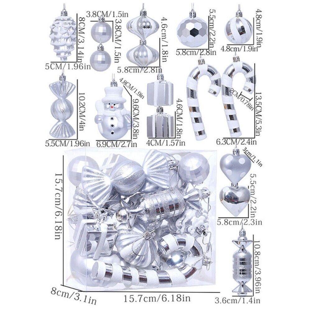 16 Stück Kunststoff Weihnachtsbaum Dekorationen Cartoon Weihnachtsbaum Anhänger NEUES Weihnachten Hängende Kugeln Set