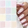 12 Sheets Self-Adhesive Nail Decals French Tip Nail Stickers Nails Art Decorations French Line Nails Art Stickers