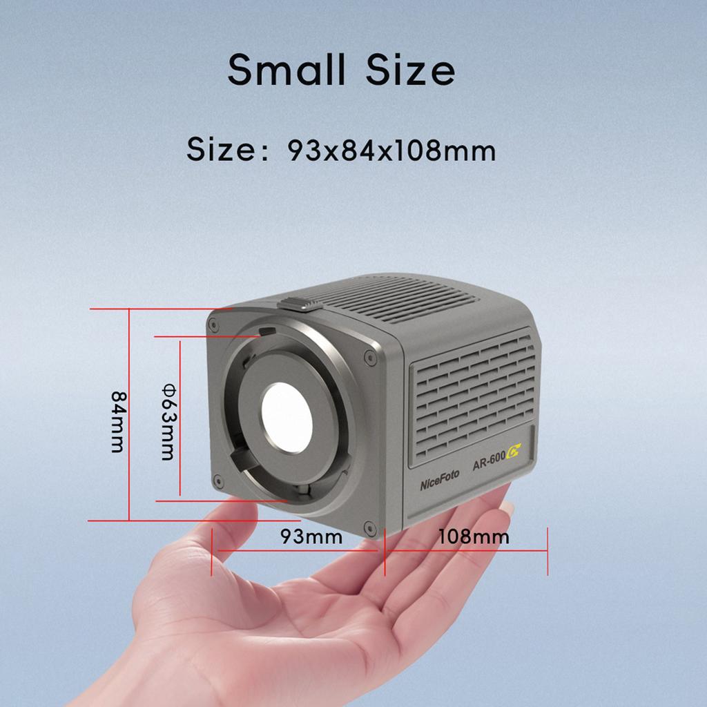 NiceFoto AR-600C Portable RGB Video Light 50W Photography LED Fill Light 2700K-6500K COB Studio