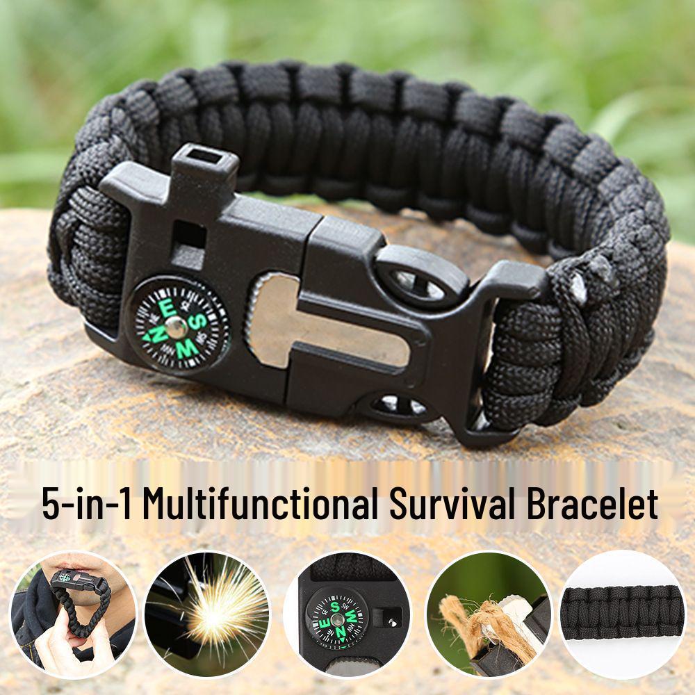 Multifunkční náramek na přežití s paracordem: Záchranné lano pro venkovní kempování a dobrodružné aktivity se sedmijádrovým systémem