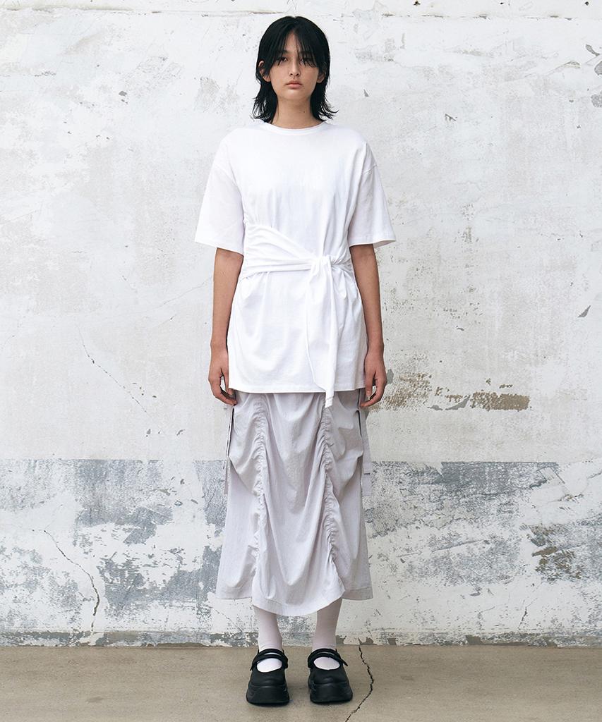 INSILENCE WOMEN Knotted Oversized T-Shirt White