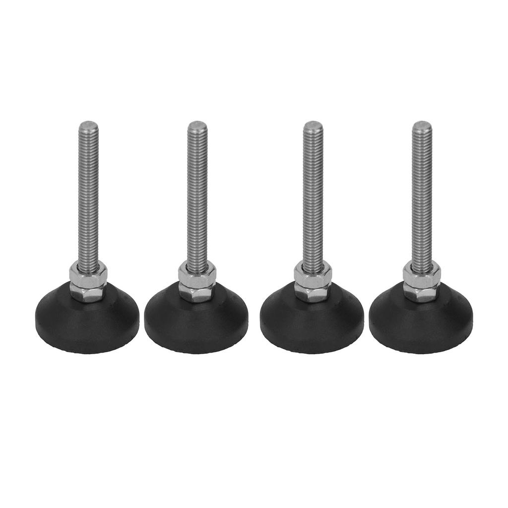 4Pcs Swivel Leveling Mounts Furniture Glide Adjustable Nylon Rubber Base Leveling Pads D30xM6x50 Black