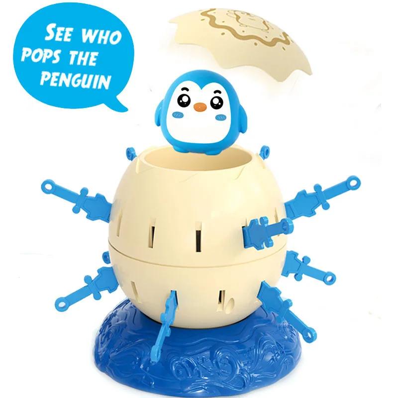 Mini Penguin Novelty Toys for Holiday Party Board Game Parent-child Interactive Toys Lucky Game Jumping Pirate Bucket Tricky Toy