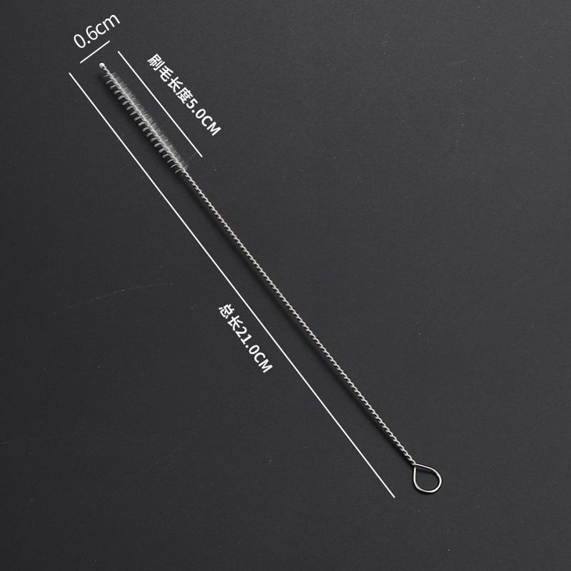 304 Stainless Steel & Nylon Straw Brush - Silicone Brush for Cleaning Children's Bottles & Medical Equipment
