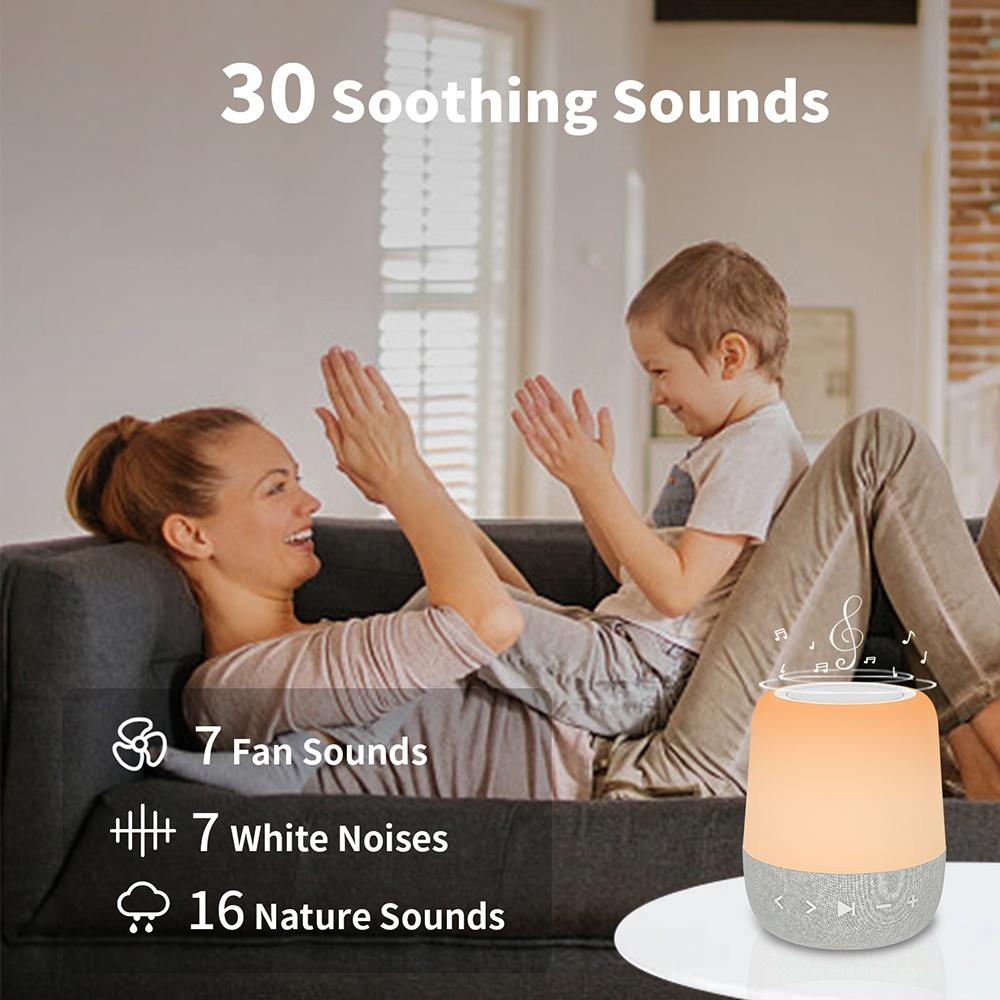 HiFiD Rechargeable Baby Sleep Sound Machine with RGB LED Night Light Sleep Trainer White Noise Sound Soother