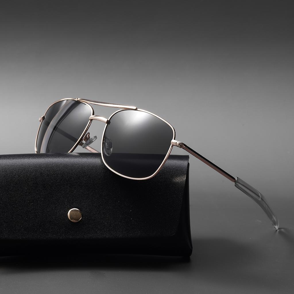 Ruiao classics men and women aviator sunglasses double bridge metal glasses for driving and fishing