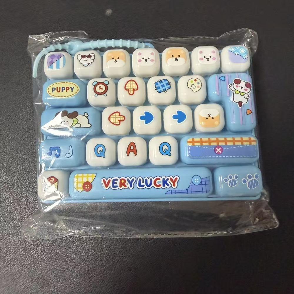 Cute Design Decompression Button Toy 26 Key Keyboard Keychain Accessories Gift