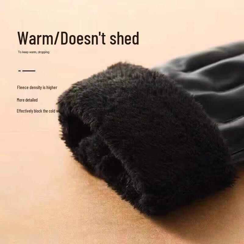 Guantes de Invierno para Hombre Hengyuanxiang con Forro de Piel de Oveja Genuina