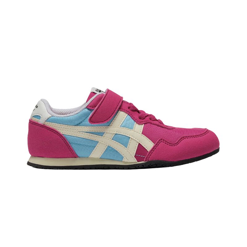ONITSUKA TIGER Synthetic Leather Fabric Comfortable Versatile Non-Slip Wear-Resistant Low-Top Casual Shoes Kids Sneaker Pink Blue 1184A086-703