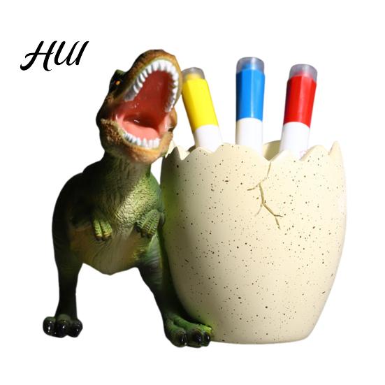 Toothpaste Holder Dinosaur Pen Resin Desk Ornament Cute Dino Toothbrush And Makeup Brushes Organizer Fun Decoration Unique Dinosaur-themed Gift Idea A