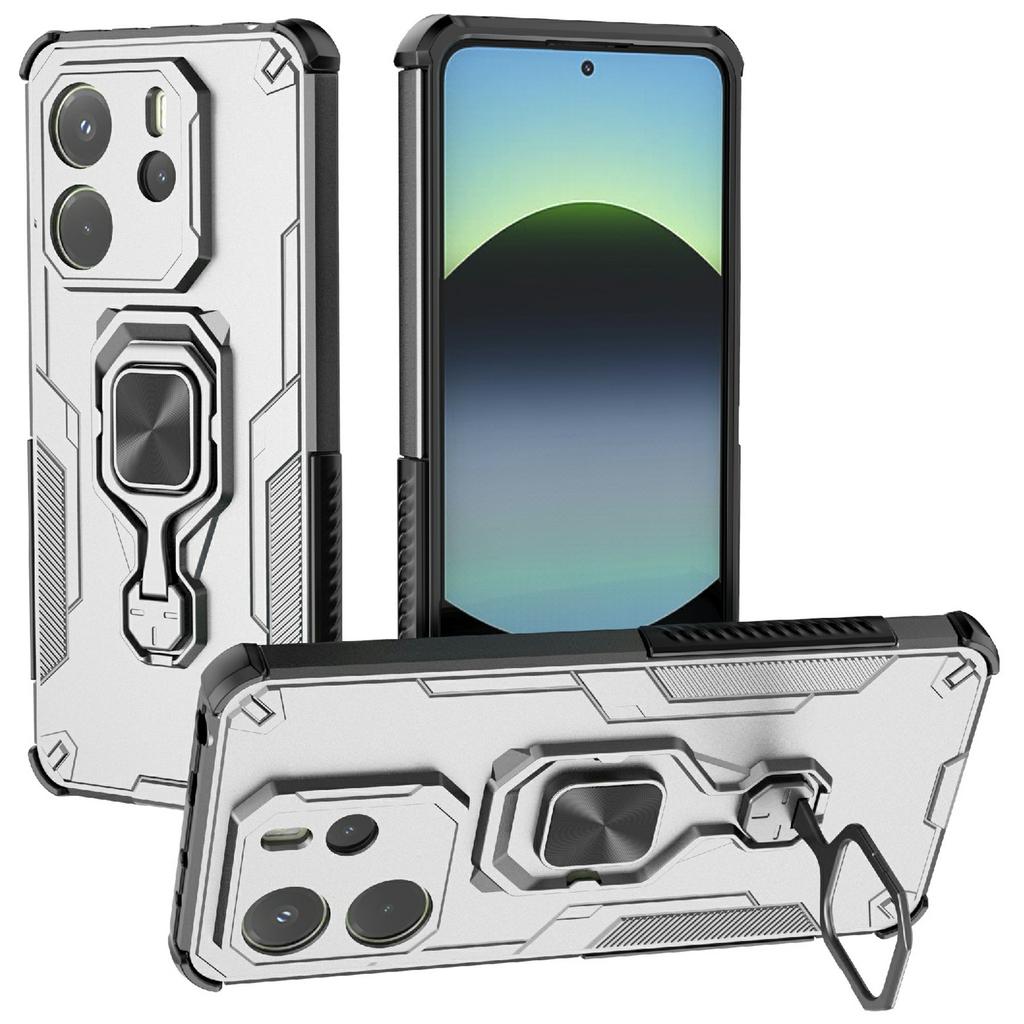 Dla Xiaomi Redmi Note 14 4G (164,84 mm) Etui Obrotowy Pierścień Podpórka PC + TPU Odporne na Wstrząsy Pokrowiec na Telefon