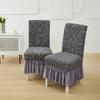 Chair Slipcover Knit Jacquard Fully Elastic Skirt Universal Dustproof Cover for Dining Chairs All Seasons
