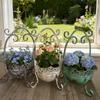 Unique Weathered Metal Flower Pot Container Balcony Vase With Artistic Lace Trim Suitable For Indoor And Outdoor bushes