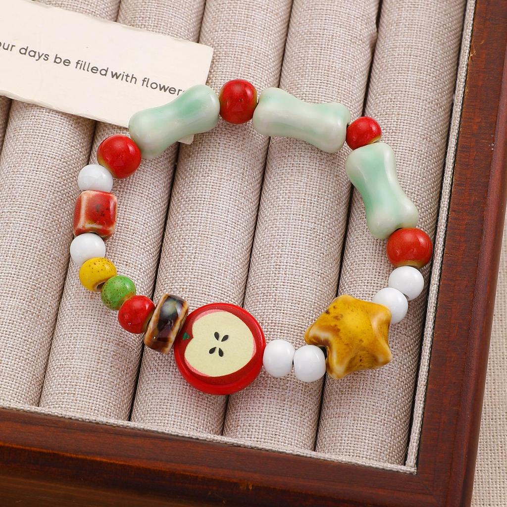 Sweet Temperament Fashion Apple Core Shaped Ceramic Bracelets