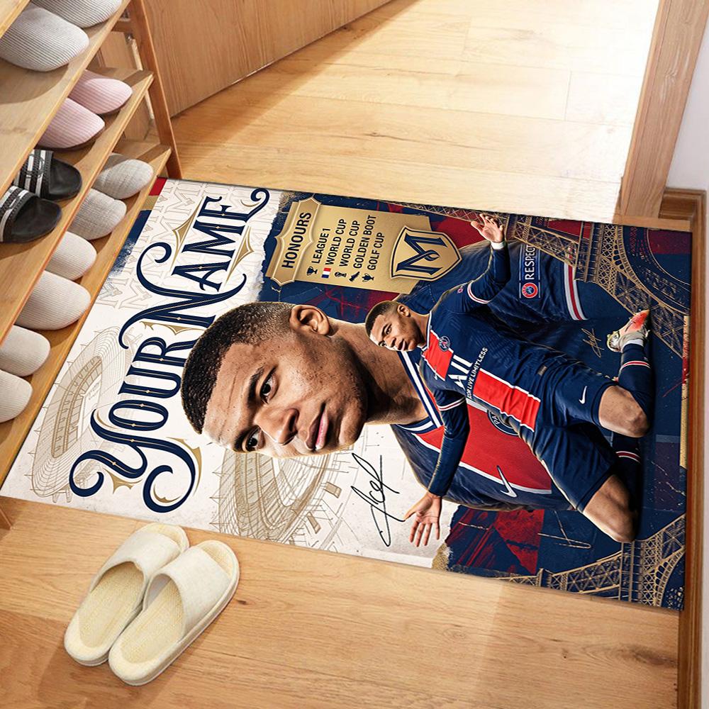 Mbappe Personalized Text Carpet Perfect For Dormitory Playrooms Study Room Living Rooms Antislip Carpet Office Home Decor