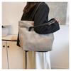 Korean Style Large Capacity Corduroy Tote - Autumn/Winter Fashion Commuter Shoulder Bag