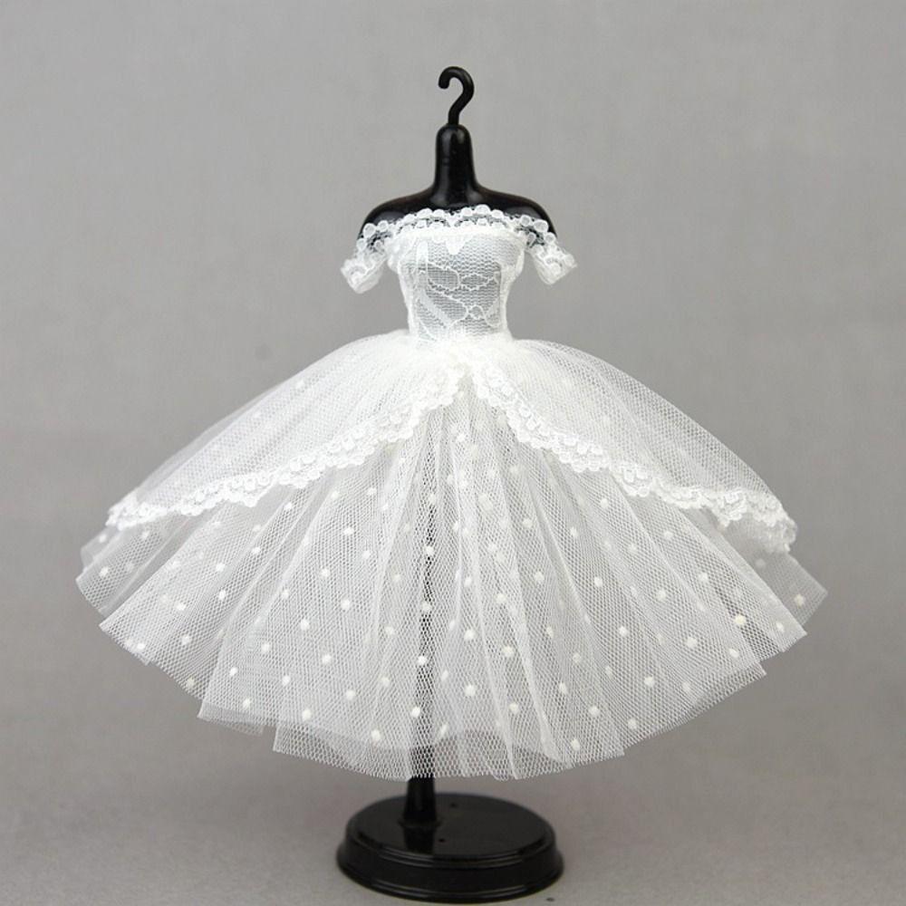 Dress Up Doll Dress Evening Party Doll Princess Dress Fashion Lace Dolls Clothes  DIY Toy